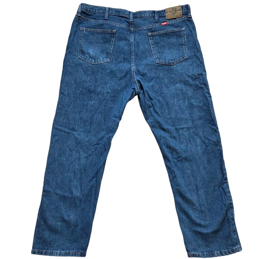 Wrangler Jeans 46x30 Mens Blue Denim Straight Leg Regular Fit Cowboy Workwear - Picture 2 of 10